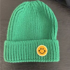 H&M Green Knit Hat with Smiley Face